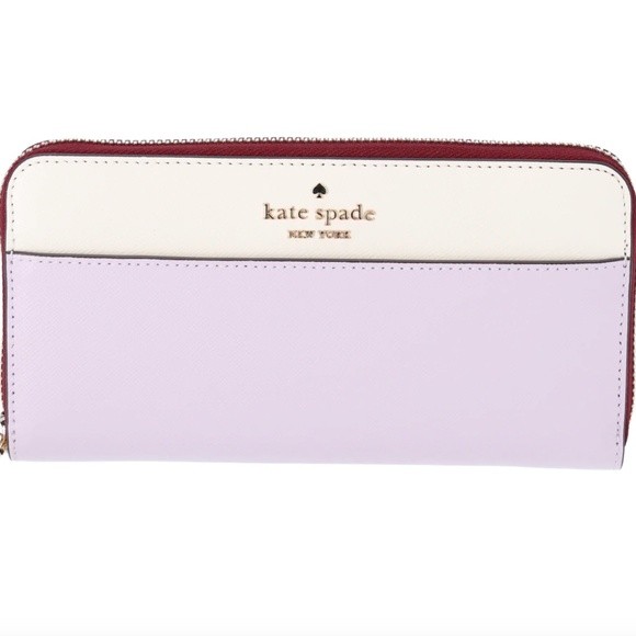 NWT NEW Kate Spade Madison Leather Large Continental Zip Wallet Lilac Moon KC509 - Picture 4 of 8